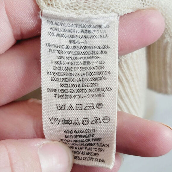 Free People Tea Combo Cardigan Sweater in Creamy Beige, sz Medium - Picture 6 of 14